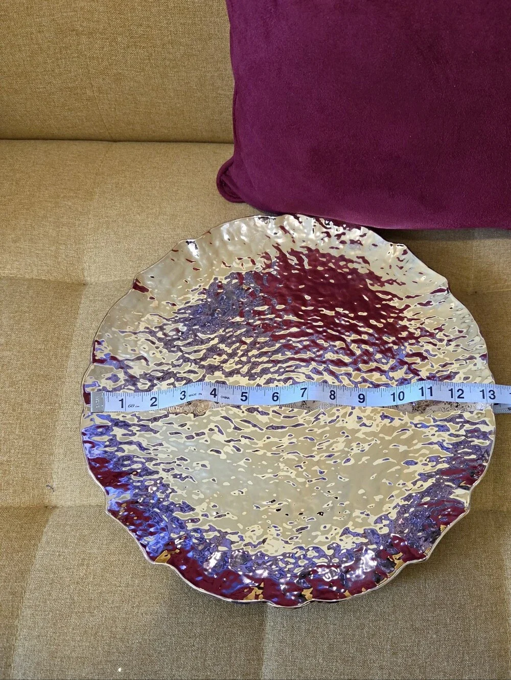Decorative Gold Textured Set Of 2 Plates